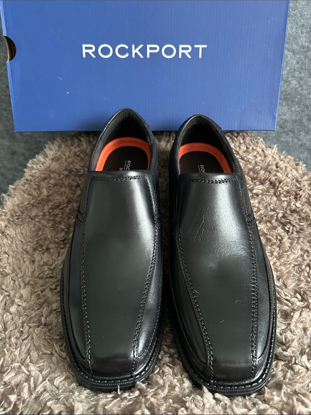Rockport Black Leather Slip-On Loafers